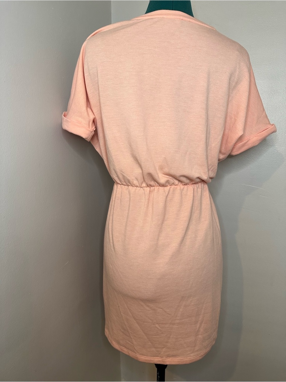 Express Peach Ruched Side-Drawstring Mini Dress - Picture 5 of 10